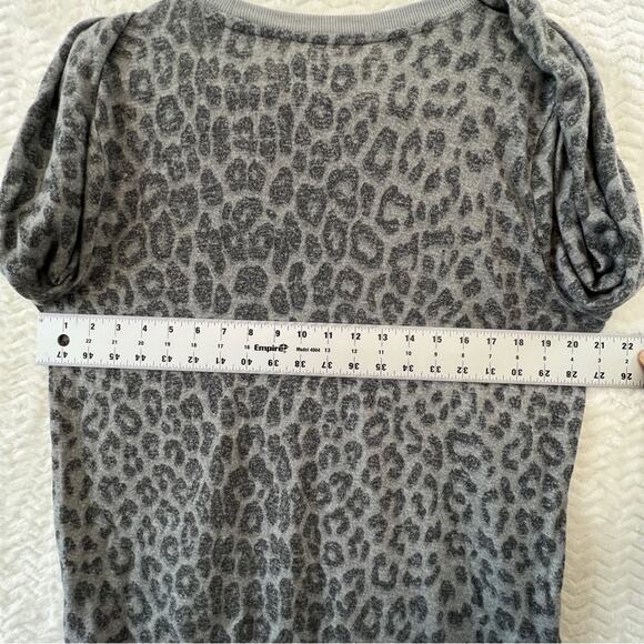 Lucky Brand Leopard Print Grey Viscose Knit Blend Pullover Sweater Size Large - Picture 12 of 15